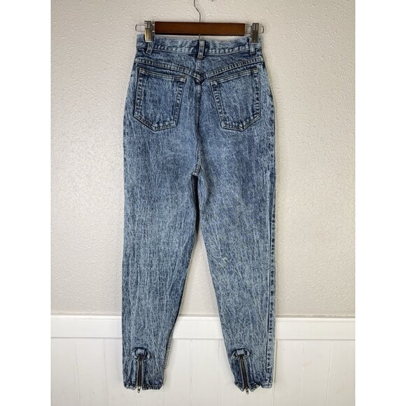 Vtg Palmetto's Acid Wash Mom Jeans 25” Waist Bow Zipper Ankle 80s Denim Retro - Picture 4 of 12